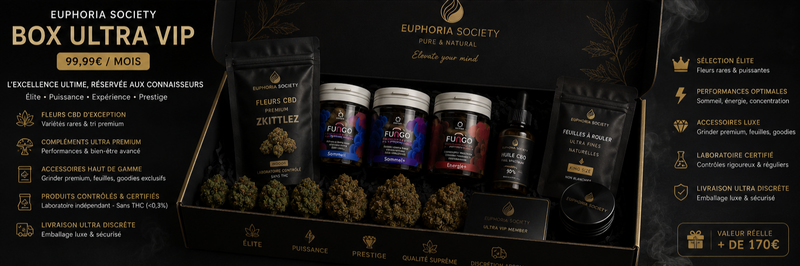 Pack Ultra VIP CBD Euphoria Society – coffret cadeau sélection ultra premium chanvre | Euphoria Society